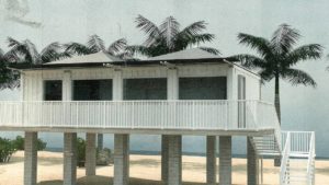 An artist rendering shows a “tiny house” on stilts set to be built on Big Coppitt Key. MONROE COUNTY